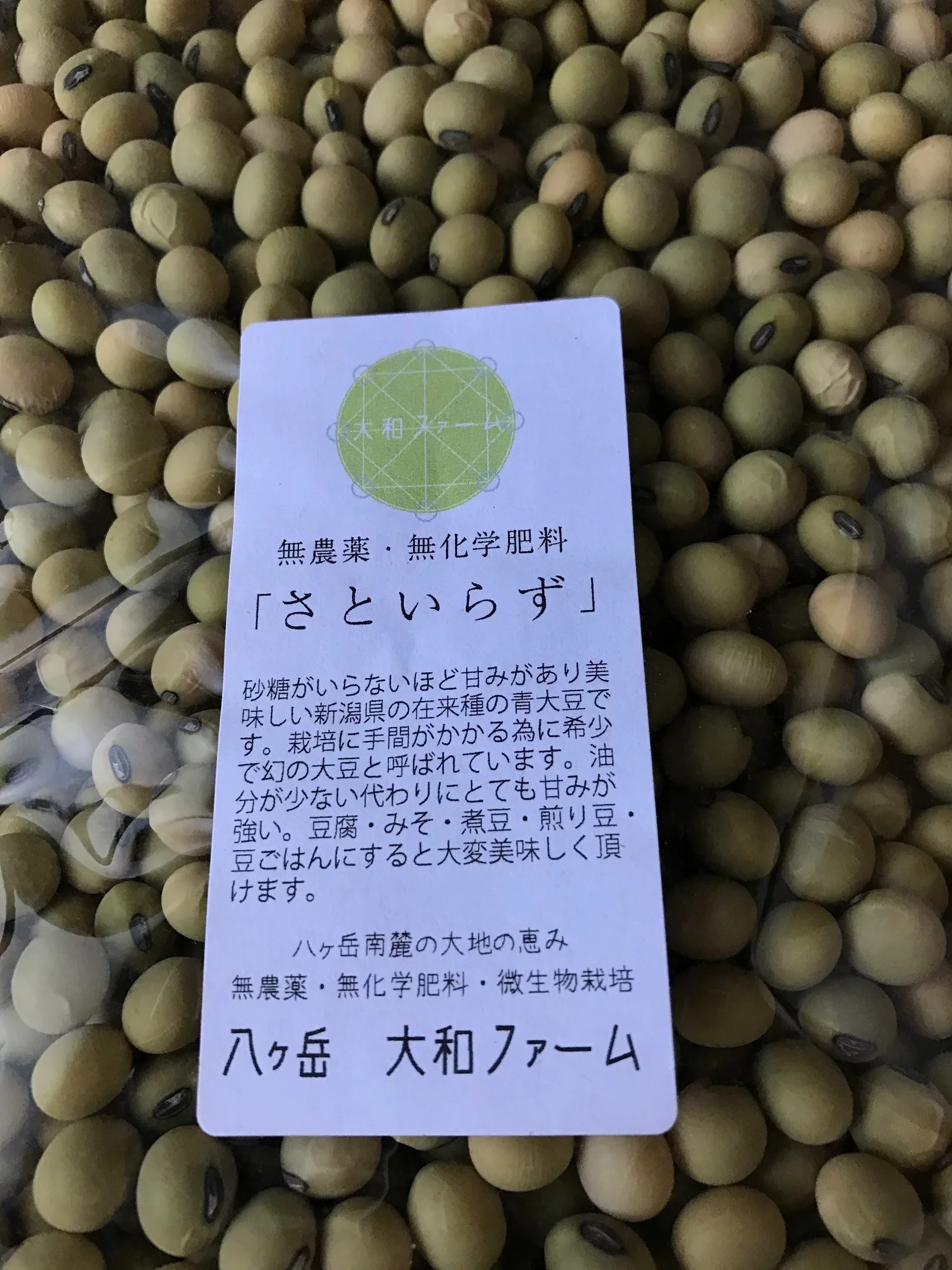 自然栽培さといらず（大豆）（無農薬・無化学肥料）500g | 自然栽培ササシグレ・固定種・無農薬野菜の販売-大和ファーム通販ショップ-